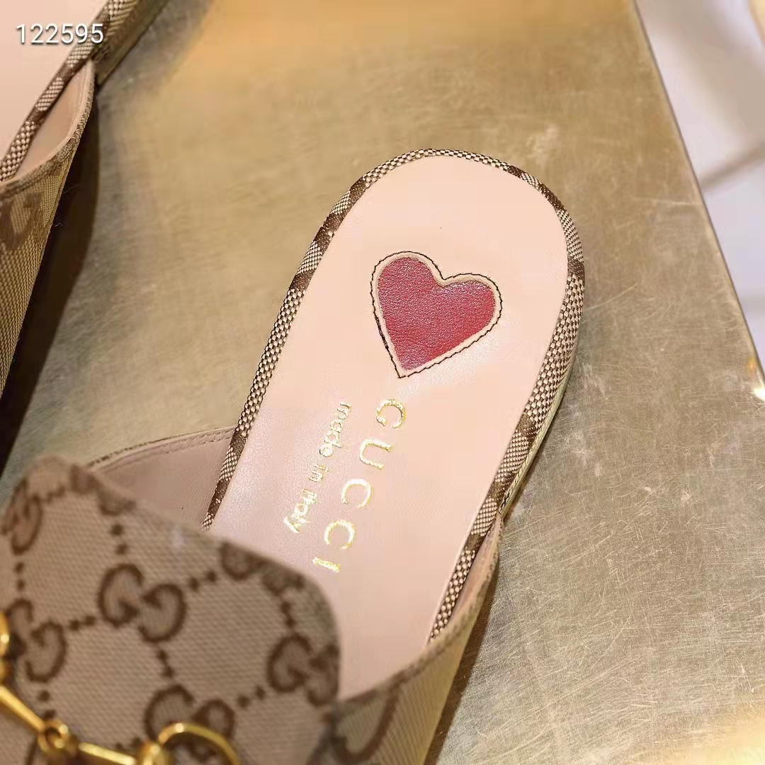 Gucci Unisex Jumbo GG Princetown Slipper Camel Ebony Jumbo GG Canvas