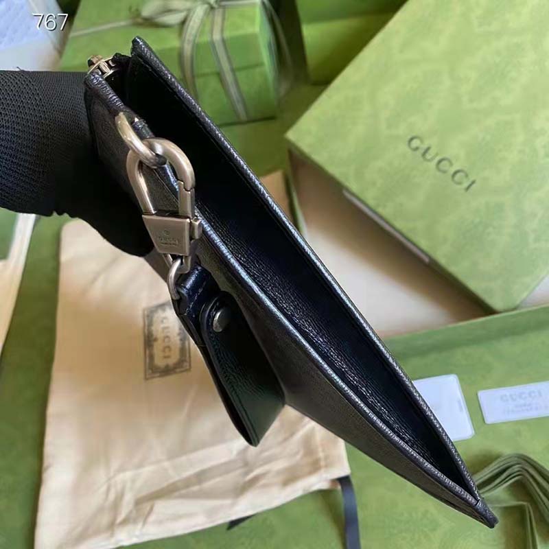 Gucci Unisex Beauty Case Interlocking G Black GG Supreme Canvas