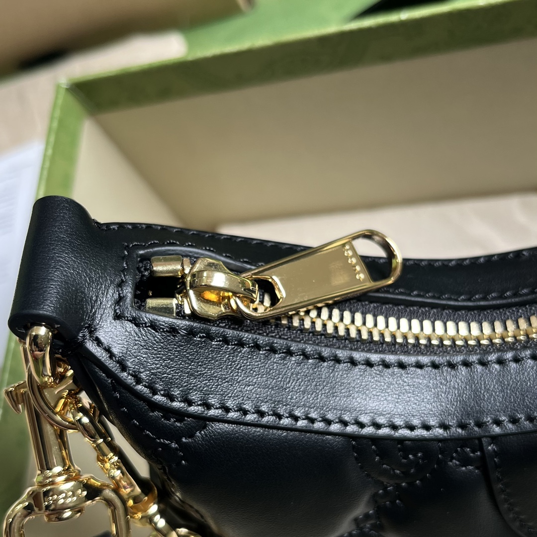 Gucci Women GG Matelassé Mini Bag Black GG Matelassé Leather Double G