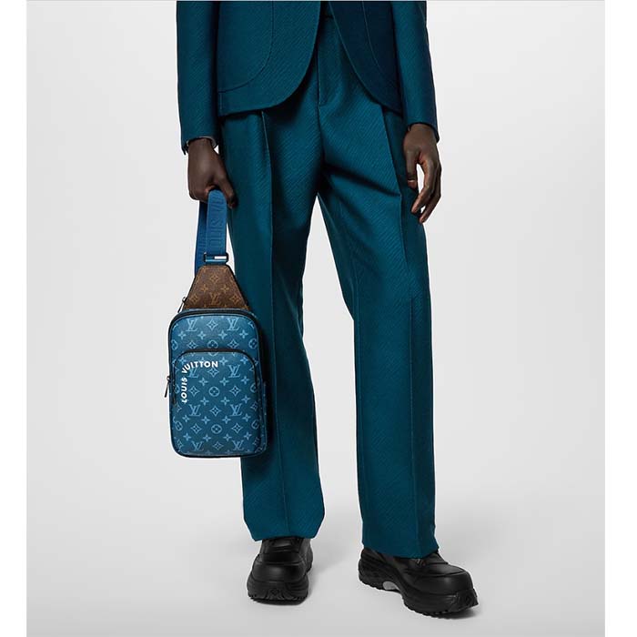 Louis Vuitton LV Unisex Avenue Slingbag NM Atlantic Blue Monogram Coated Canvas