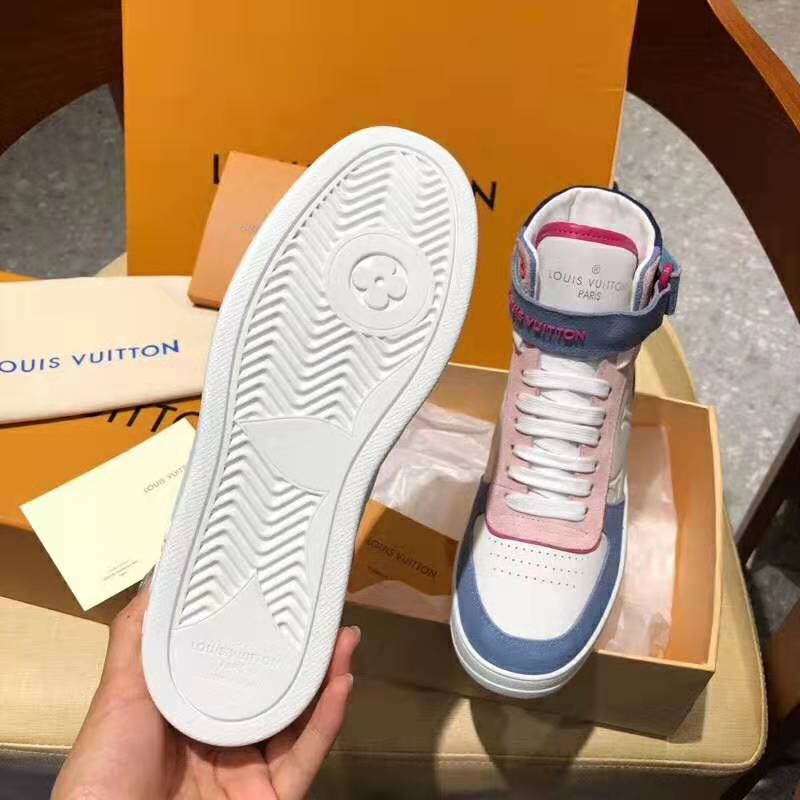 Louis Vuitton LV Unisex Boombox Sneaker Boot in Embossed Lamb Leather-Pink