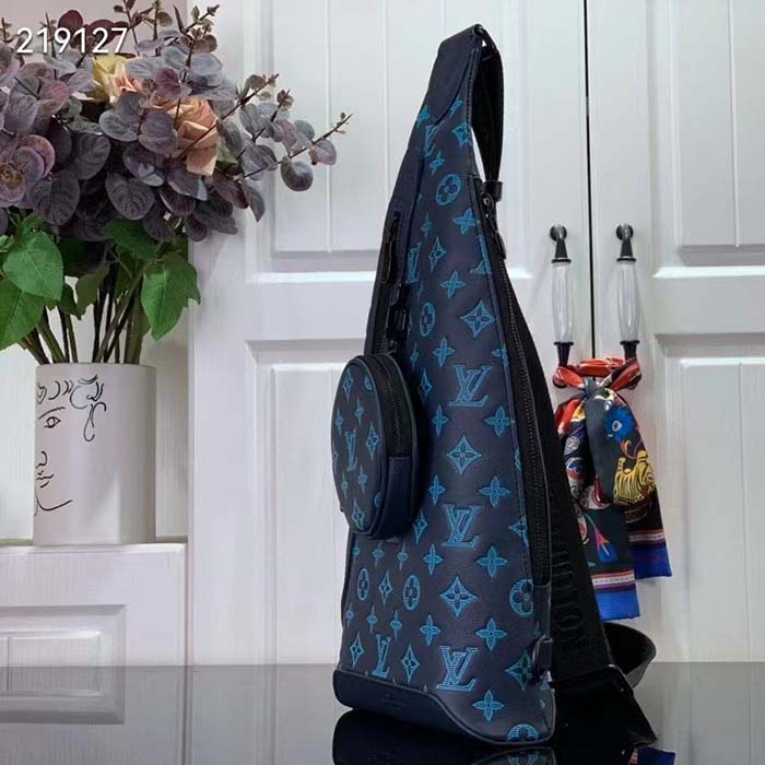 Louis Vuitton LV Unisex Duo Slingbag Navy River Blue Calf Leather