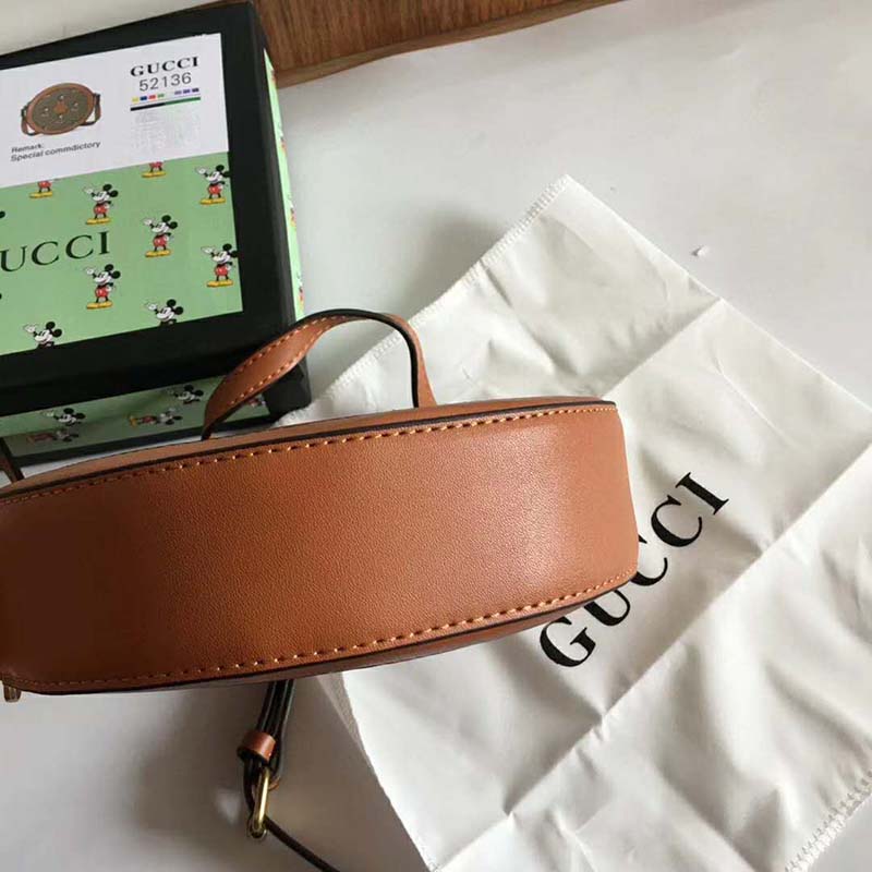 Gucci GG Unisex Disney x Gucci Round Shoulder Bag-Brown