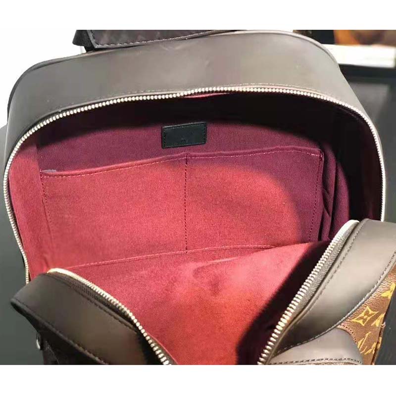 Louis Vuitton LV Men Josh Backpack in Monogram Macassar-Brown