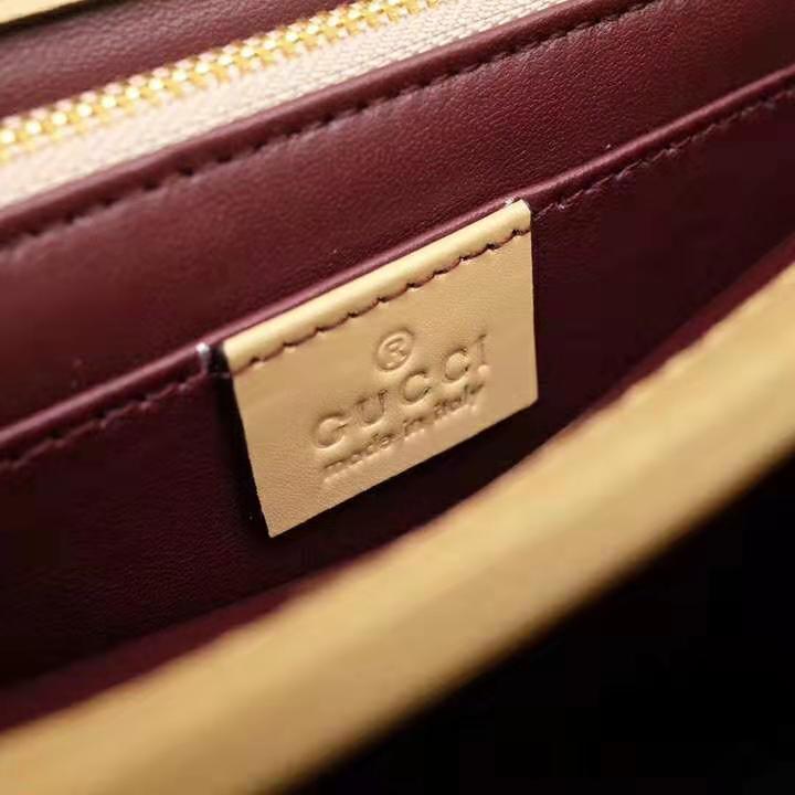 Gucci GG Women Gucci Zumi Smooth Leather Small Shoulder Bag in Black and Beige Smooth Leather