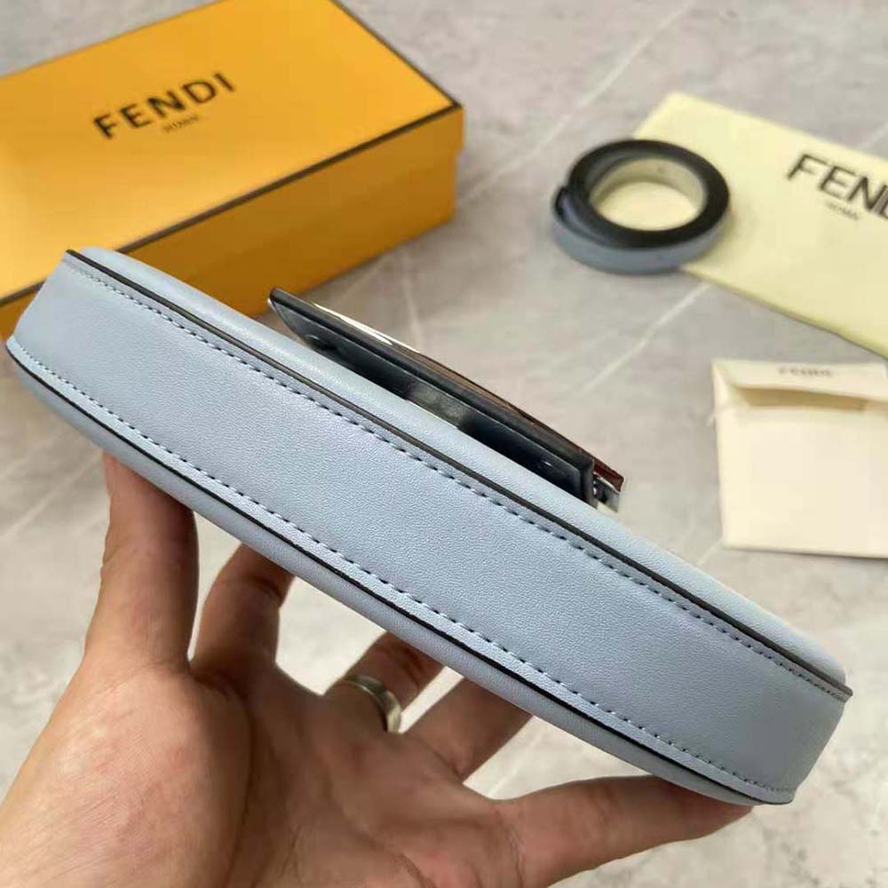 Fendi Women Cookie Light Blue Leather Mini Bag