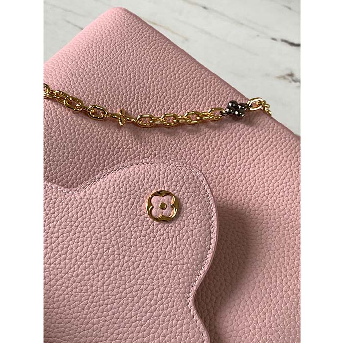Louis Vuitton LV Women Capucines BB Handbag Pearly Pink Taurillon Leather
