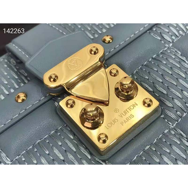 Louis Vuitton LV Women Troca PM Glacier Blue Damier Quilt Lambskin Calfskin