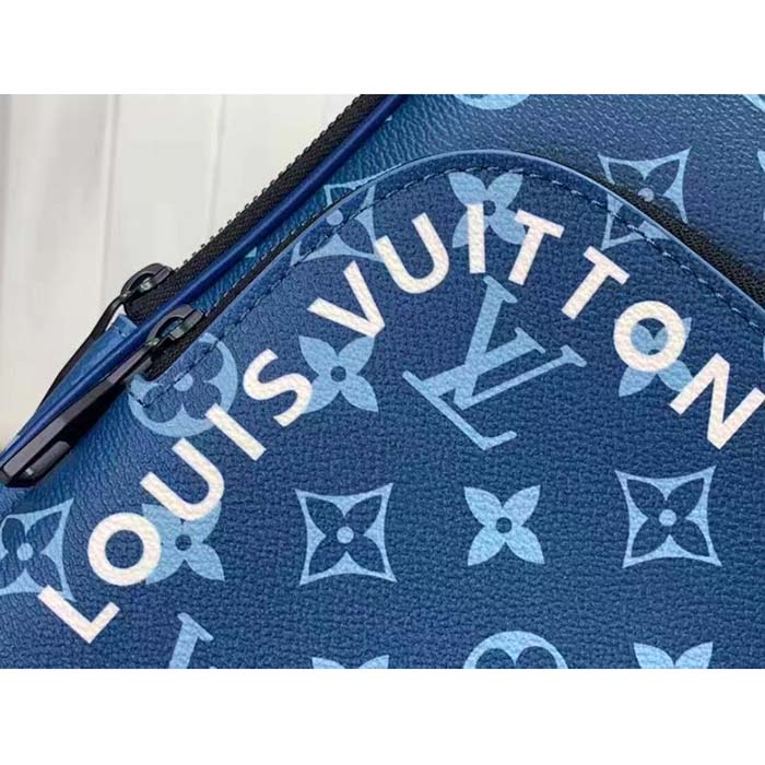 Louis Vuitton LV Unisex Avenue Slingbag NM Atlantic Blue Monogram Coated Canvas