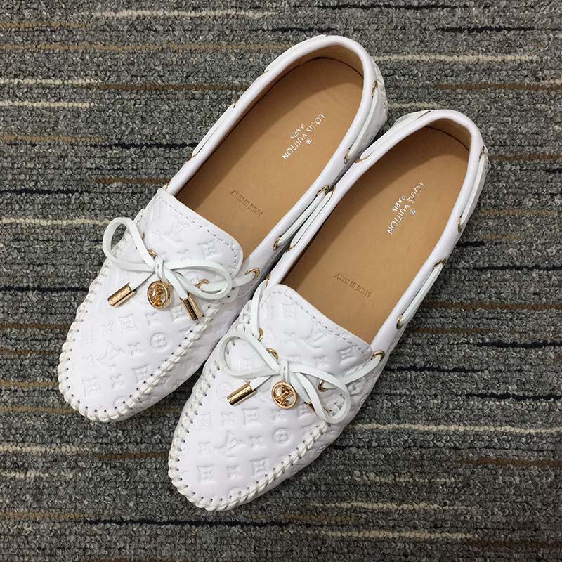 Louis Vuitton Unisex LV Arizona Moccasin White Monogram Canvas Tubular Construction