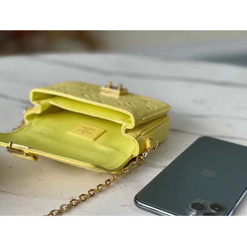 Louis Vuitton LV Women Micro Métis Yellow Monogram Empreinte Embossed Supple Grained Cowhide