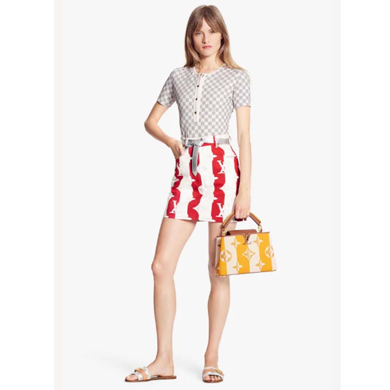 Louis Vuitton LV Women Capucines BB Handbag Yellow Calfskin Canvas