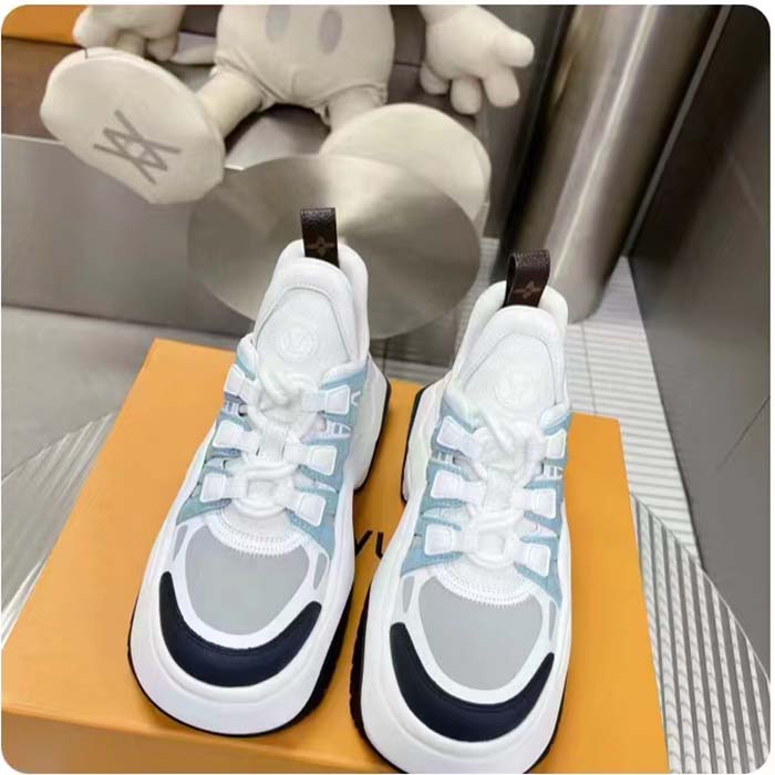 Louis Vuitton Women LV Archlight Sneaker Blue Gray Mix Materials 5 Cm Heel