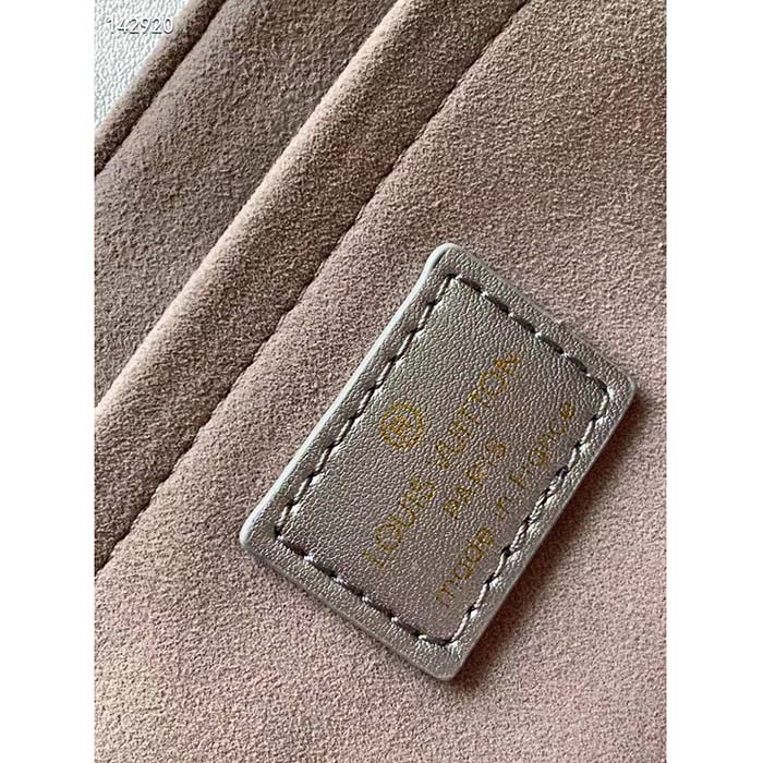 Louis Vuitton LV Women New Wave Chain Bag MM Metallic Gray Quilted Cowhide Leather