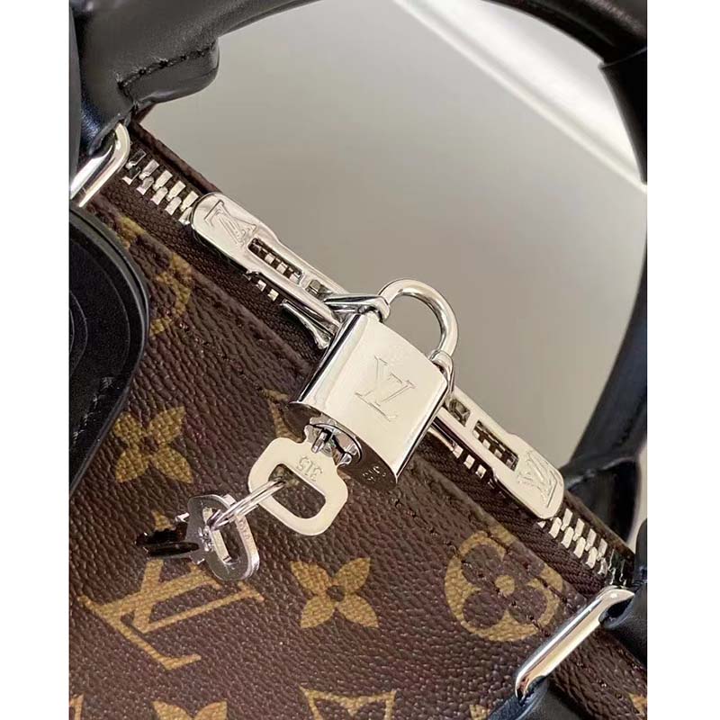 Louis Vuitton LV Unisex Keepall Bandoulière 55 Monogram Canvas Natural Cowhide Leather