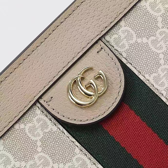 Gucci Women Ophidia GG Small Shoulder Bag Beige White GG Supreme Canvas Double G