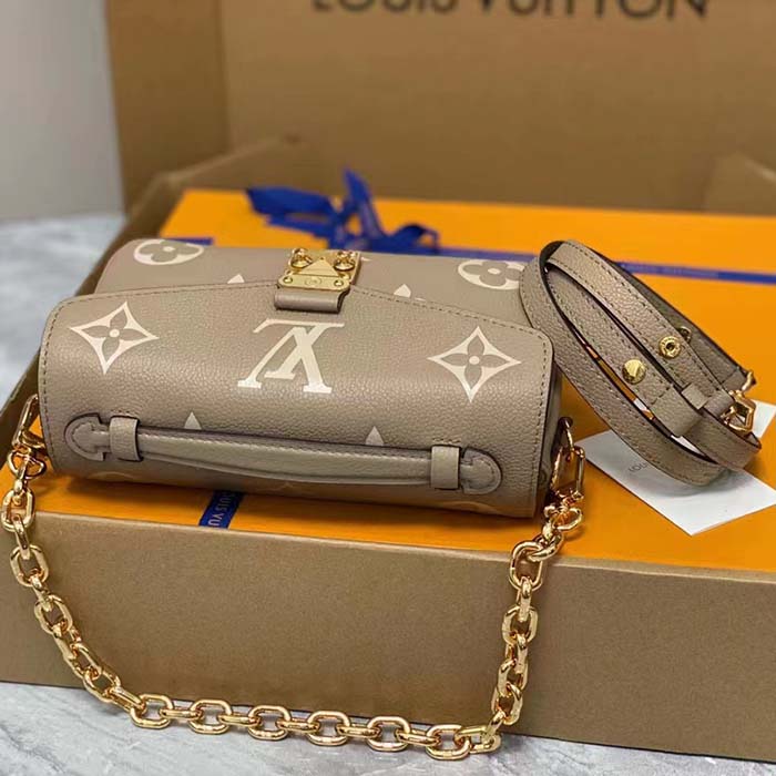 Louis Vuitton LV Women Pochette Métis East West Bag Beige Grained Cowhide Leather