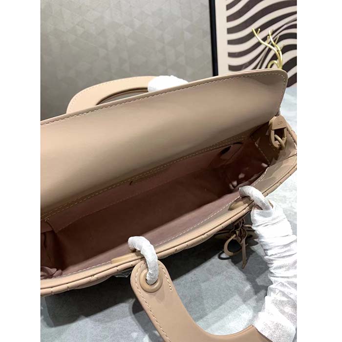 Dior Women CD Small Lady D-Joy Bag Hazelnut Cannage Lambskin
