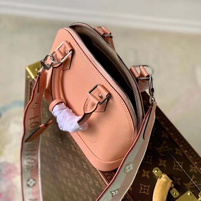 Louis Vuitton LV Women Alma BB Handbag Rose Trianon Pink Epi Grained Cowhide Leather