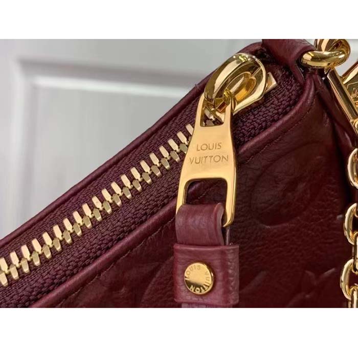 Louis Vuitton LV Women Easy Pouch Wine Red Monogram Empreinte Embossed Grained Cowhide Leather