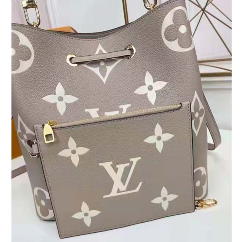 Louis Vuitton LV Women NéoNoé MM Bucket Bag Cream Embossed Grained Cowhide Leather