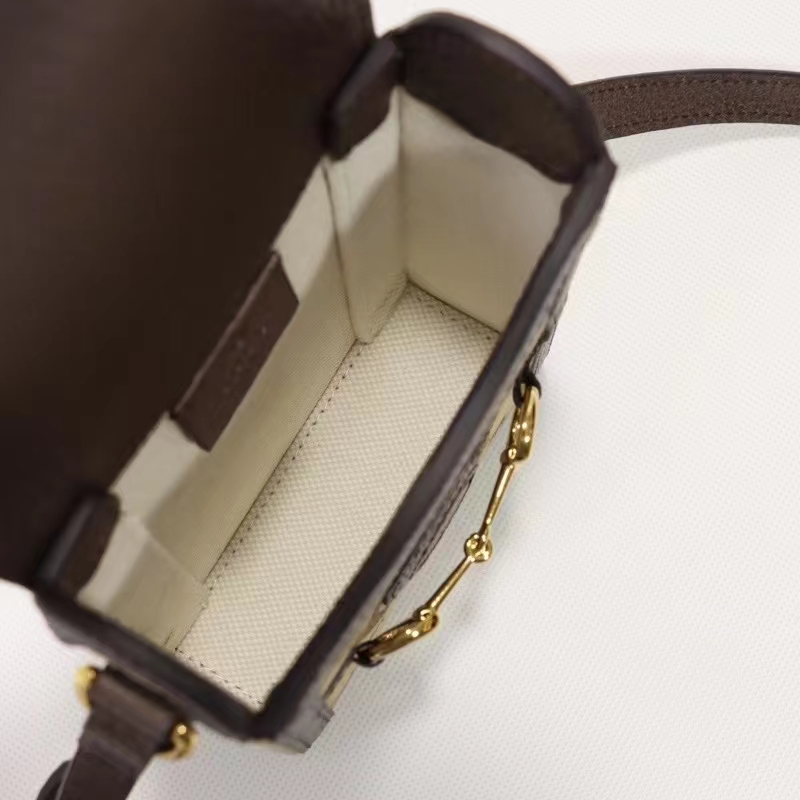 Gucci Unisex Jumbo GG Mini Bag Camel Ebony Jumbo GG Canvas