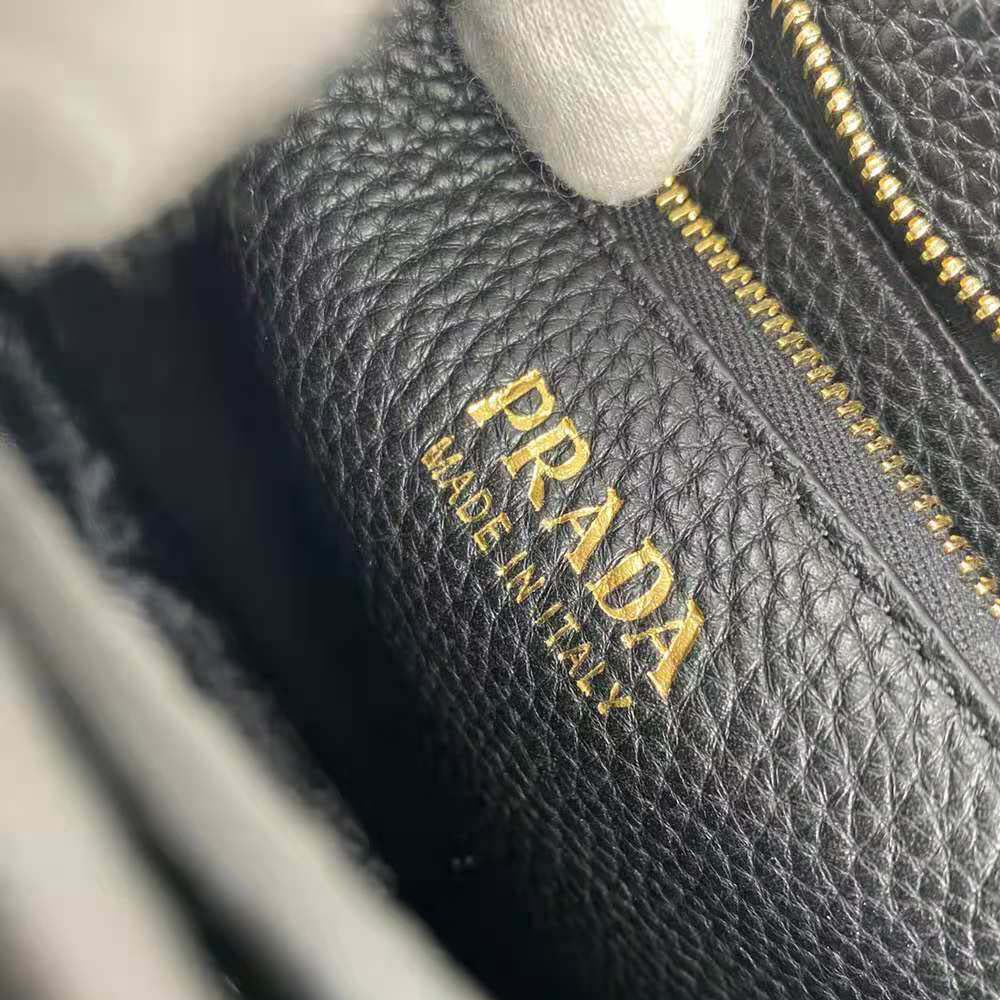 Prada Women Calf Leather Shoulder Bag-Black