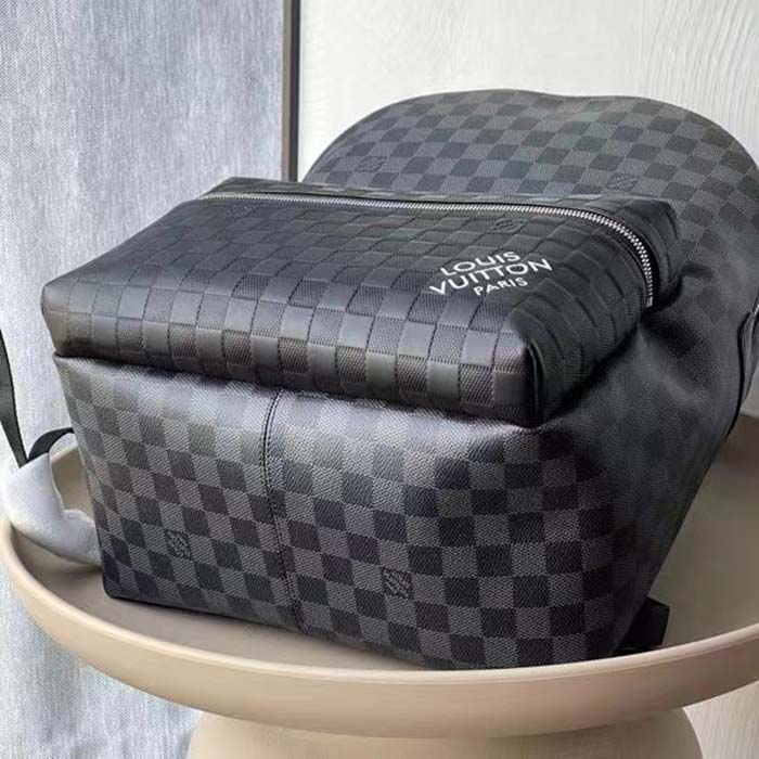 Louis Vuitton LV Unisex Discovery Backpack PM Black Graphite Damier Infini Cowhide Leather