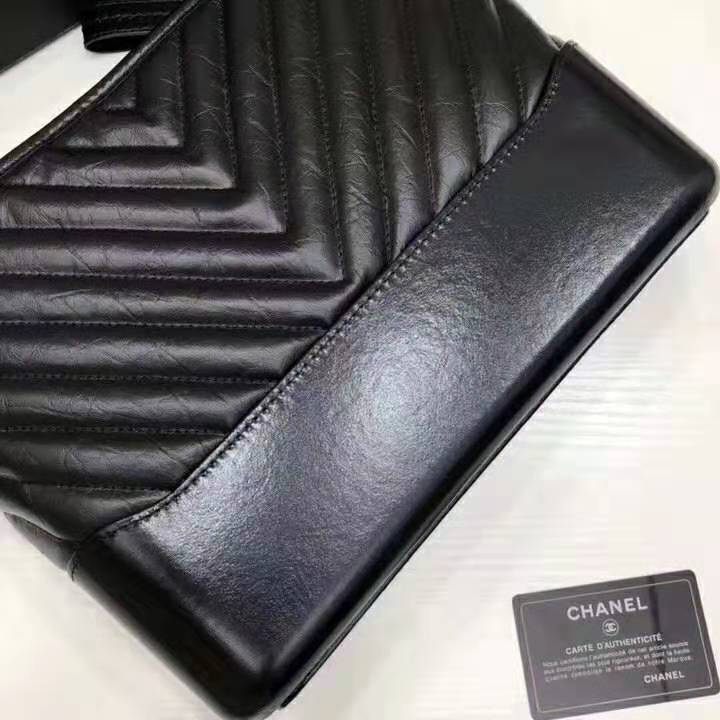 Chanel Women Chanel’s Gabrielle Large Hobo Bag in Aged Calfskin Leather-Black