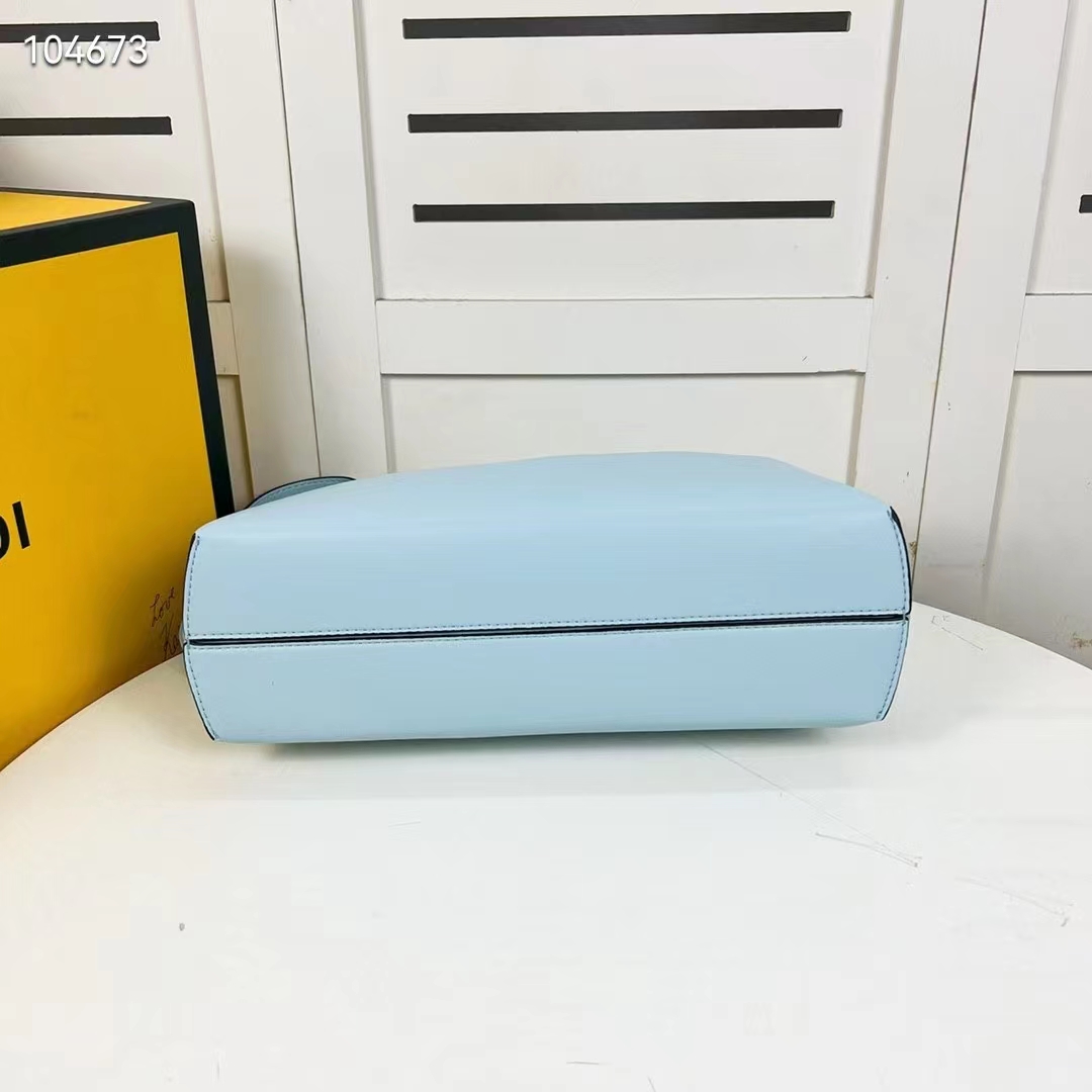 Fendi Women First Medium Light Blue Leather Bag