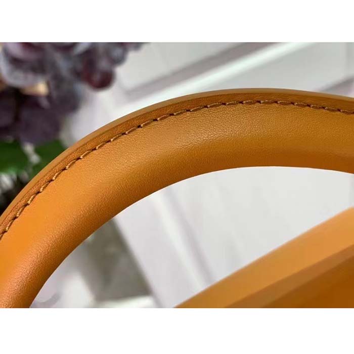 Louis Vuitton LV Women Capucines Mini Handbag Saffron Yellow Calfskin Leather Cowhide Lining