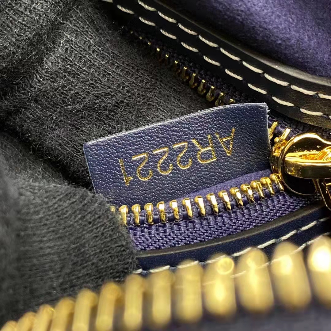 Louis Vuitton LV Women Speedy Bandoulière 25 Handbag Navy Blue Denim Jacquard Calfskin