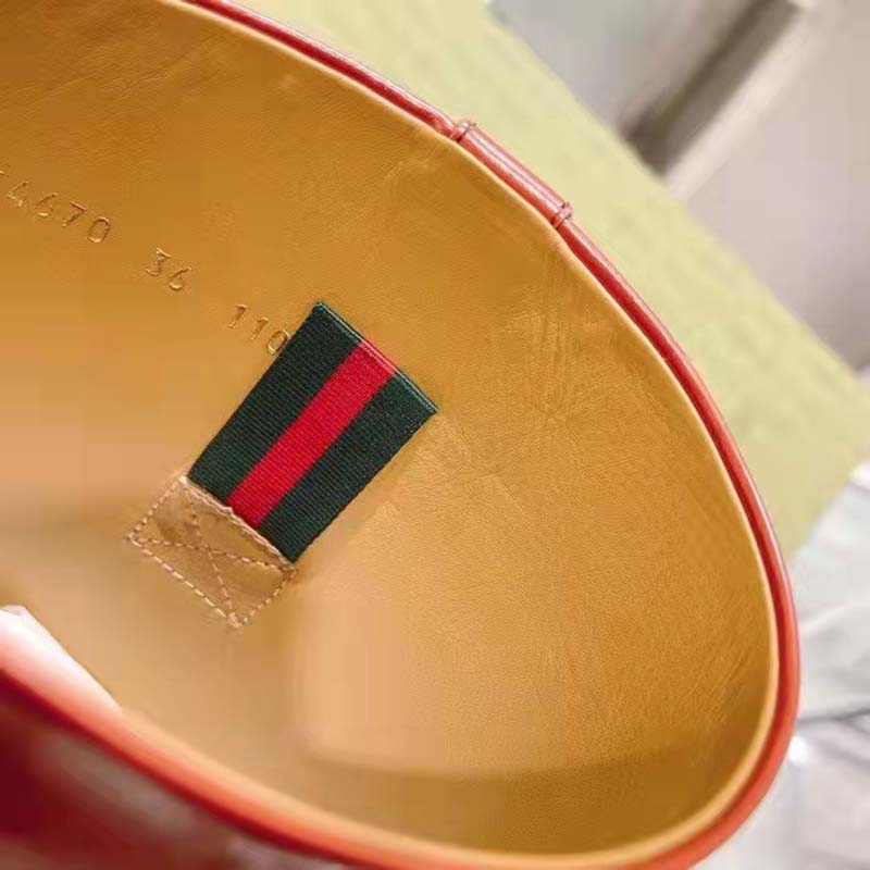 Gucci GG Women Knee-High Boot Harness Black Brown Leather Interlocking G