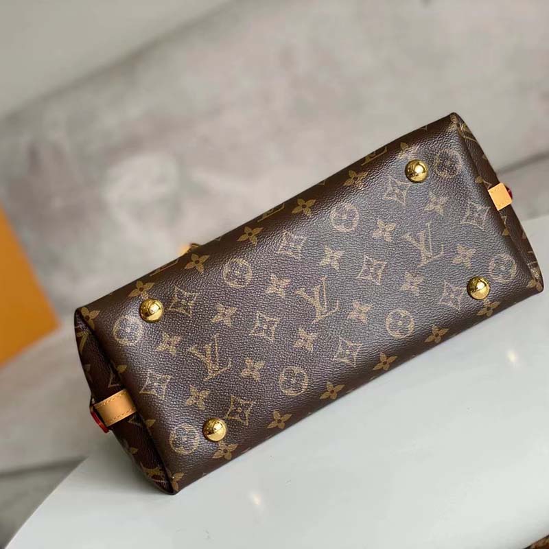Louis Vuitton Women LV CarryAll PM Handbag Brown Monogram Coated Canvas Microfiber