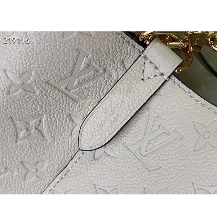 Louis Vuitton Women NeoNoé MM Bucket Bag Crème Beige Embossed Grained Cowhide Leather
