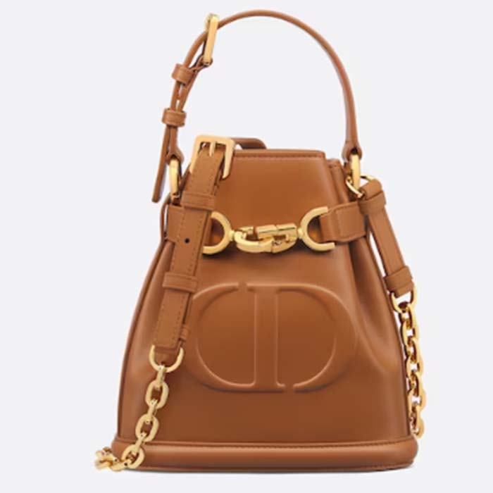 Dior Women CD Small C’est Dior Bag Golden Saddle CD-Embossed Calfskin