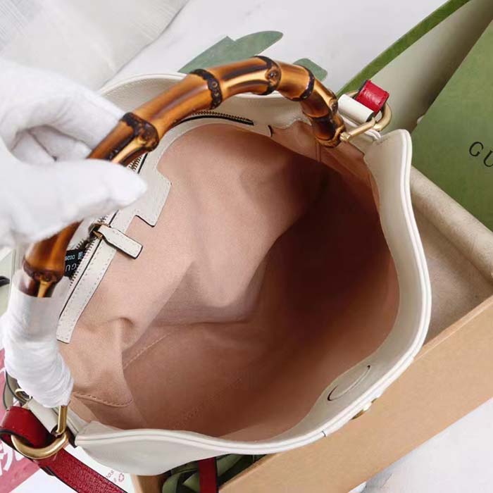 Gucci Unisex Diana Small Shoulder Bag White Leather Double G