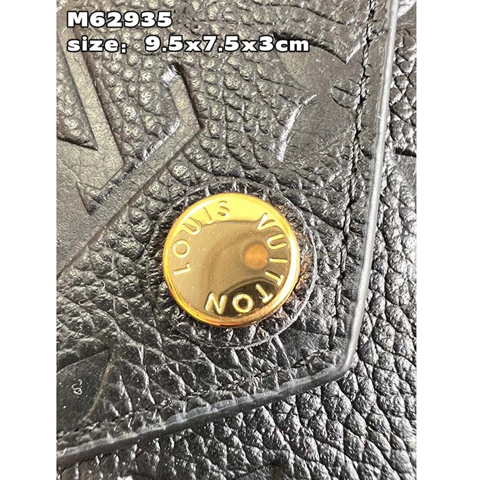 Louis Vuitton LV Unisex Zoe Wallet Monogram Empreinte Embossed Supple Grained Cowhide Leather Black Noir