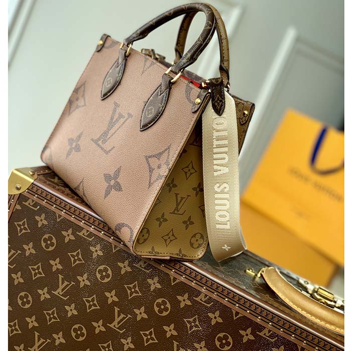 Louis Vuitton LV Women Onthego PM Tote Monogram Reverse Coated Canvas