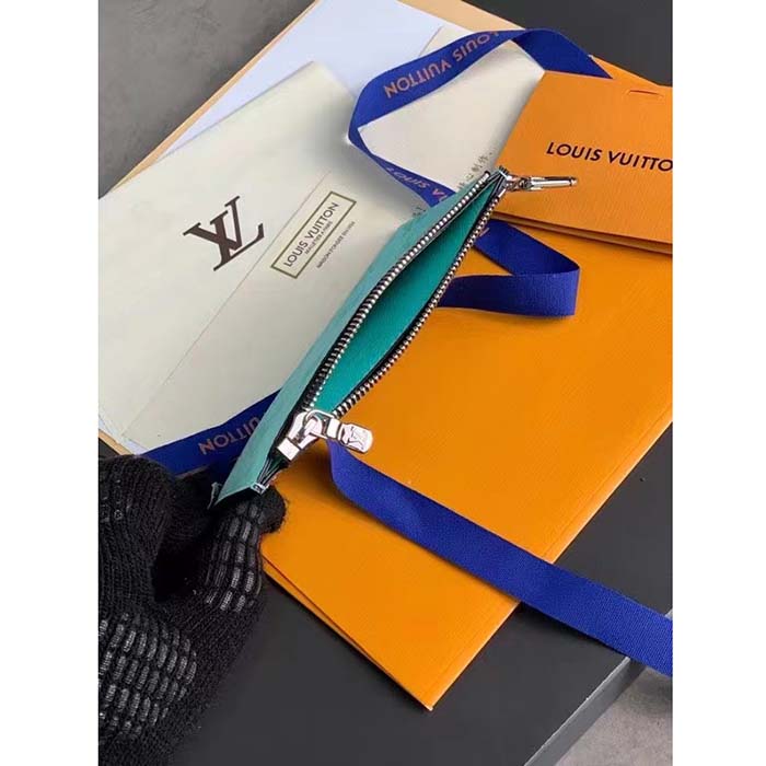 Louis Vuitton LV Unisex Gaston Wearable Wallet Miami Green Coated Canvas Cowhide Leather