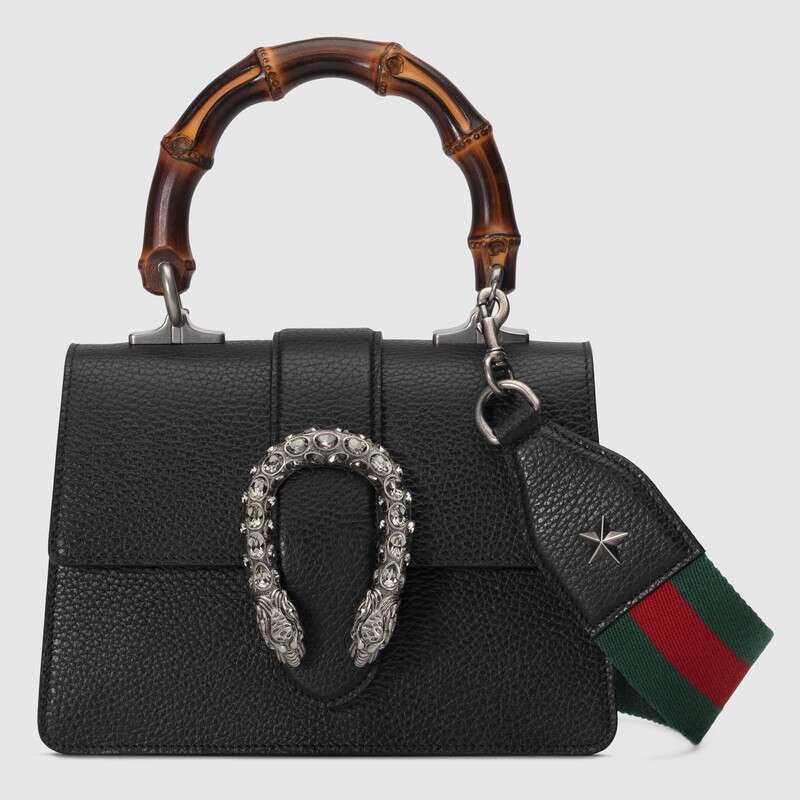 Gucci GG Women Dionysus Mini Top Handle Bag in Textured Leather