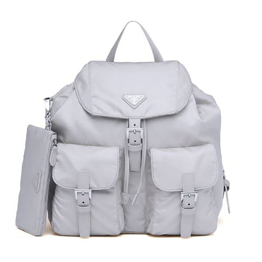Prada Women Re-Nylon Medium Backpack-Silver