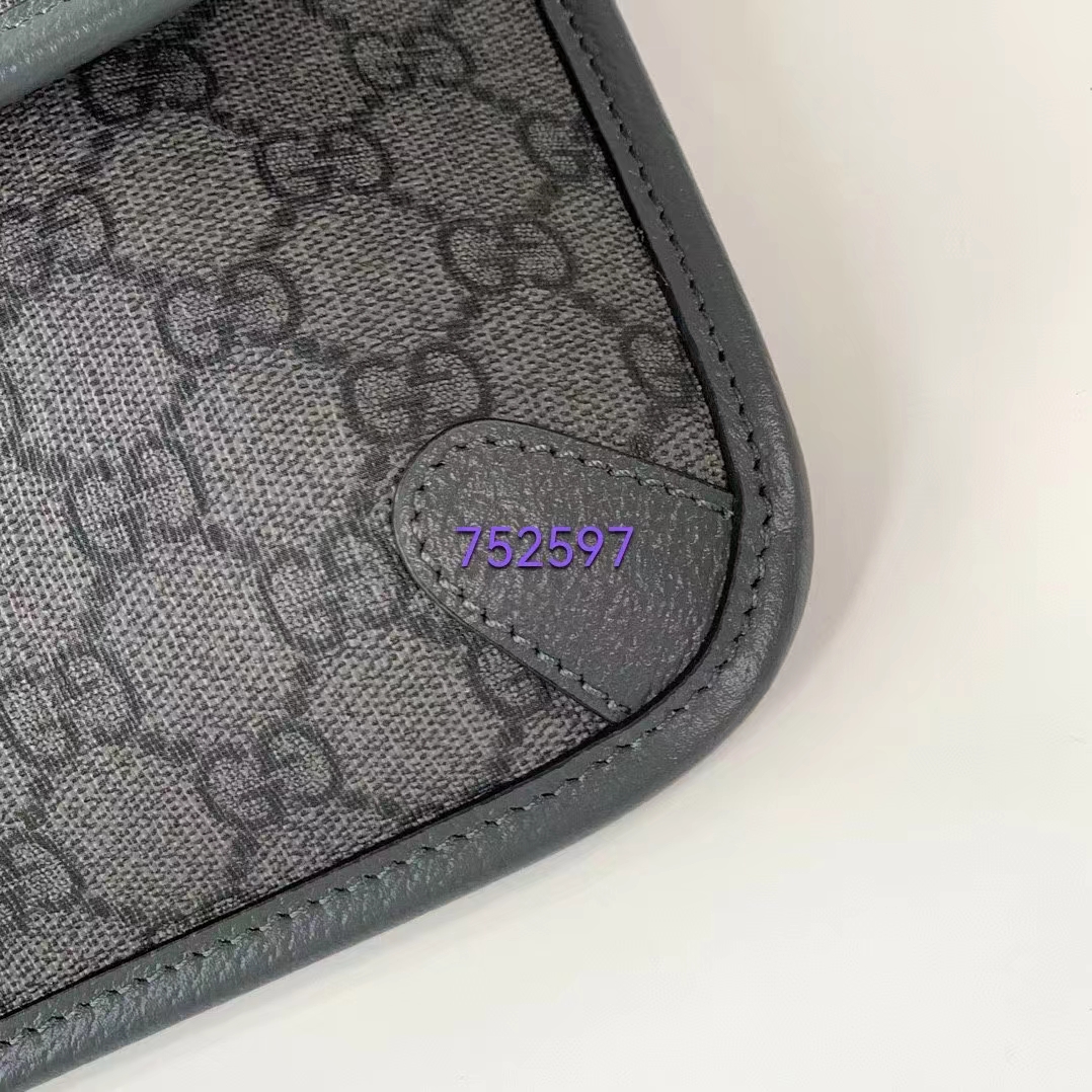 Gucci Unisex Ophidia GG Small Belt Bag Grey Black GG Supreme Canvas Double G