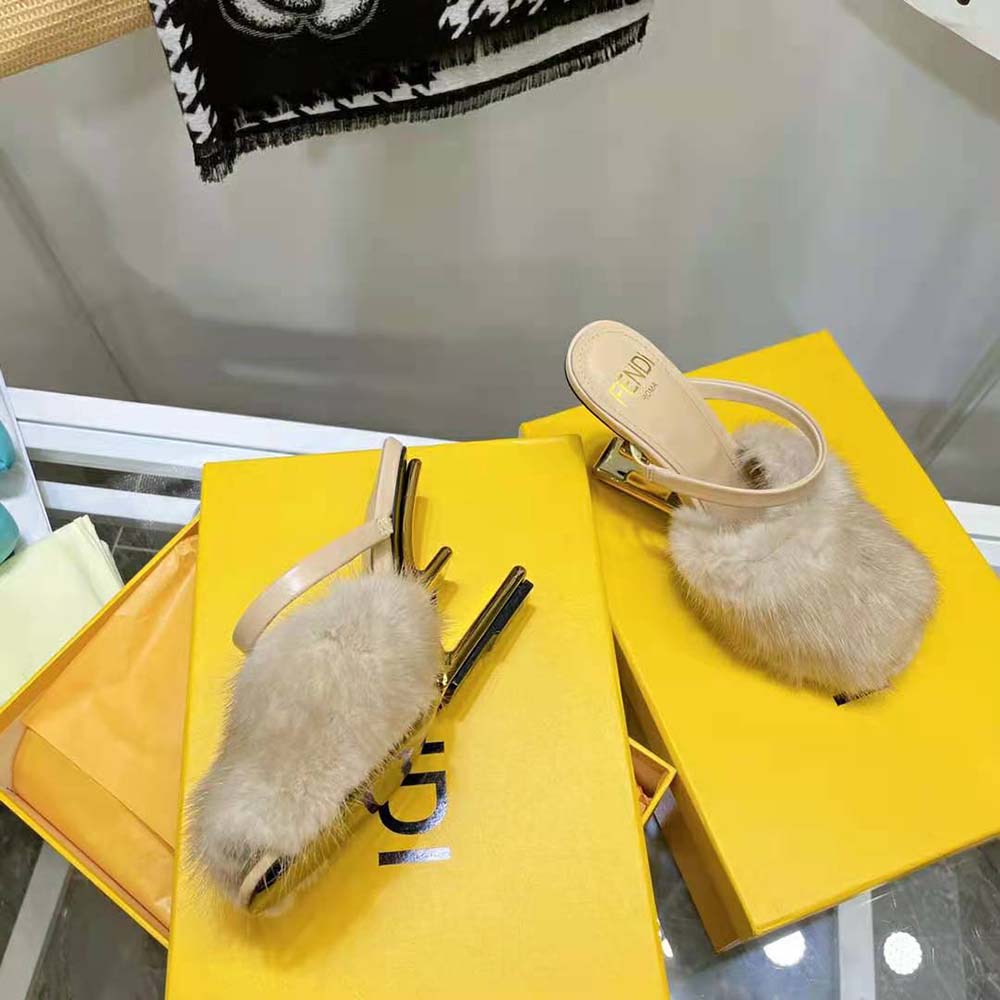 Fendi Women First Pink Mink High-Heeled Sandals