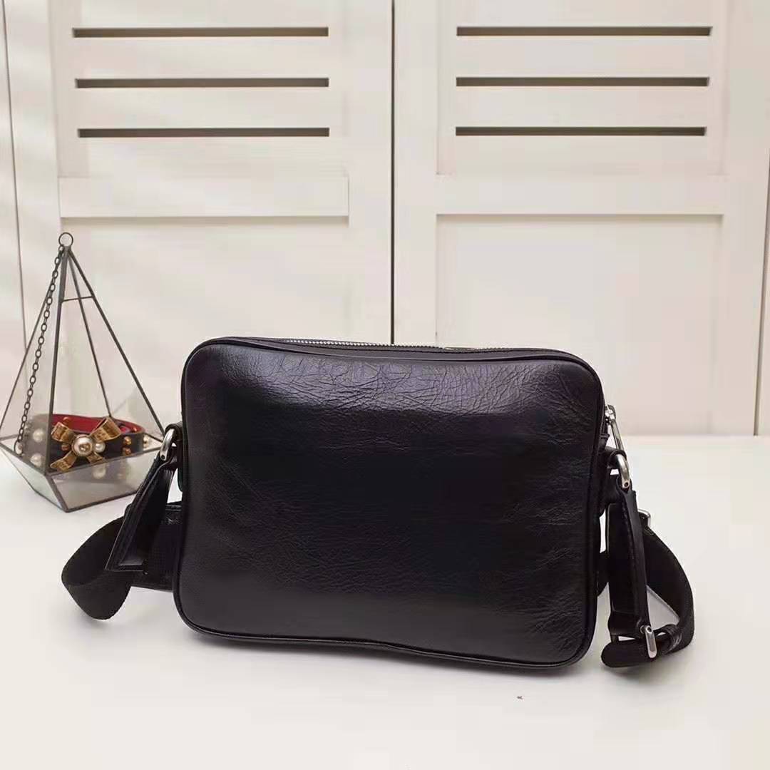 Gucci GG Men Leather Belt Bag in Black Soft Leather