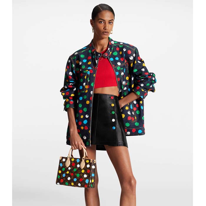 Louis Vuitton LV Women LV x YK OnTheGo PM​ Monogram Coated Canvas 3D Painted Dots Print