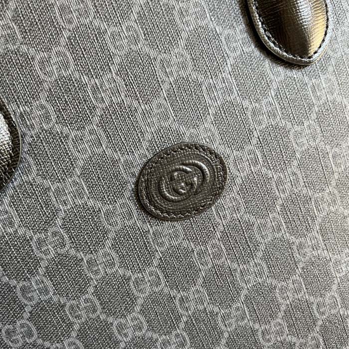 Gucci Unisex Medium Tote Bag Interlocking G Black GG Supreme Canvas