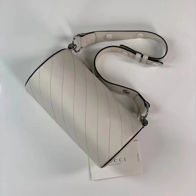Gucci Women GG Blondie Mini Shoulder Bag Round Interlocking G White Leather