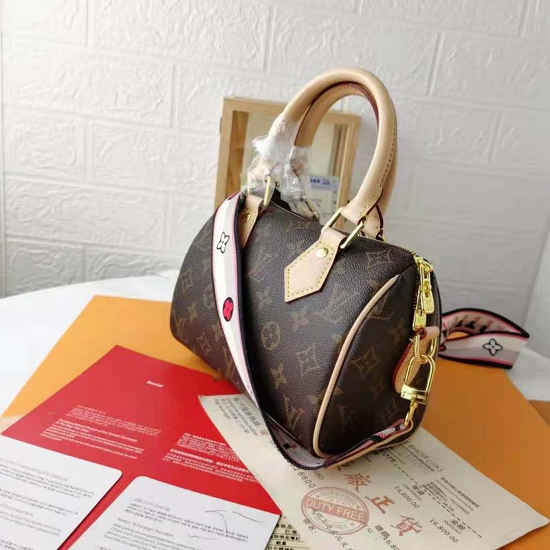 Louis Vuitton LV Women Speedy Bandoulière 20 Handbag Black Monogram Coated Canvas