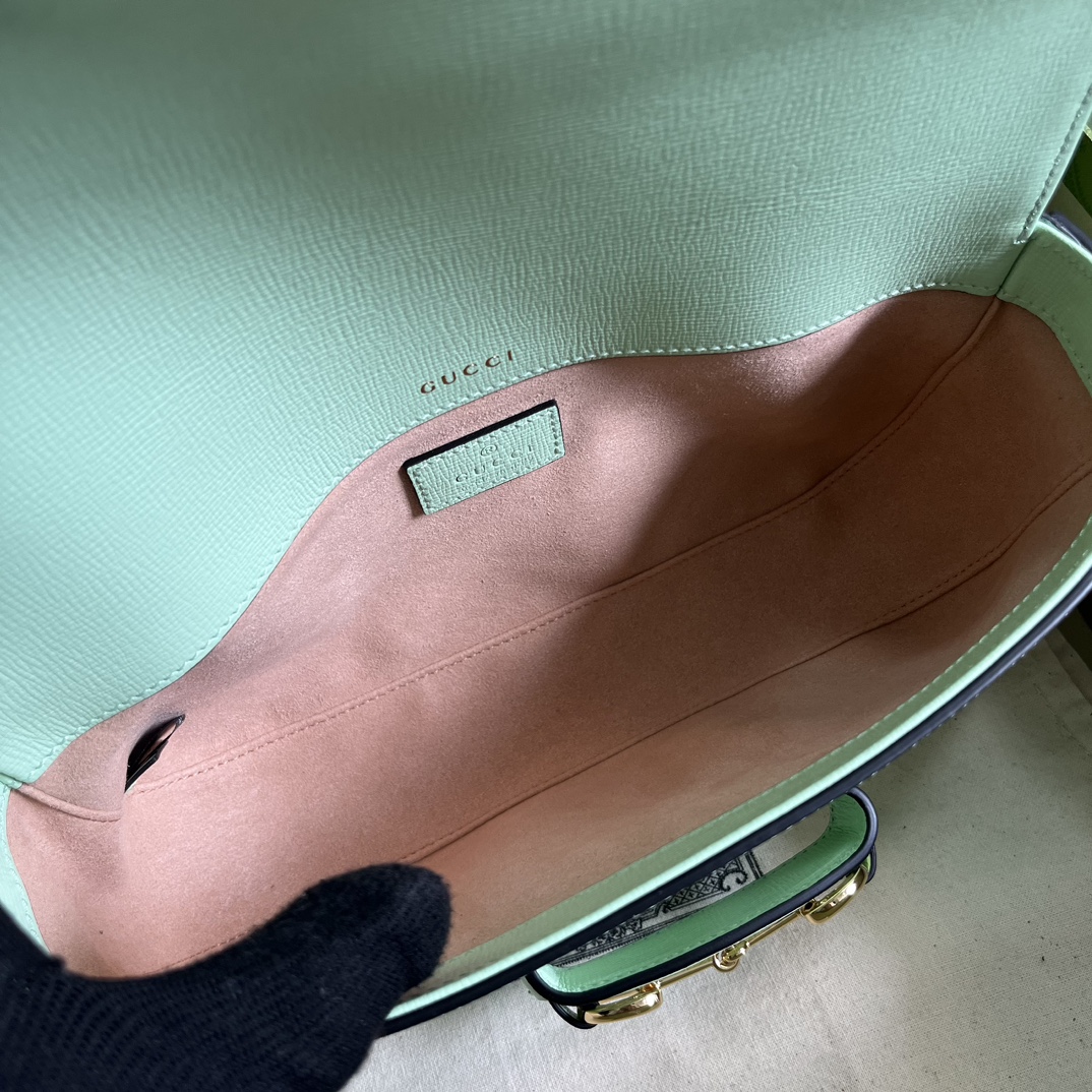 Gucci Women Dionysus Small Shoulder Bag Light Green Leather GG Supreme Canvas